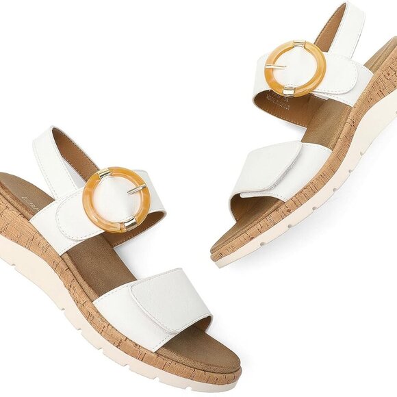 Women's Flat Sandals Open Toe Wedge Arch Support Casual Summer Shoes - Picture 6 of 6